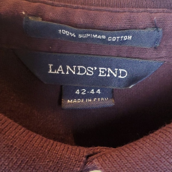 MEN'S LANDS' END LONG SLEEVE POLO SIZE LARGE - Picture 4 of 6